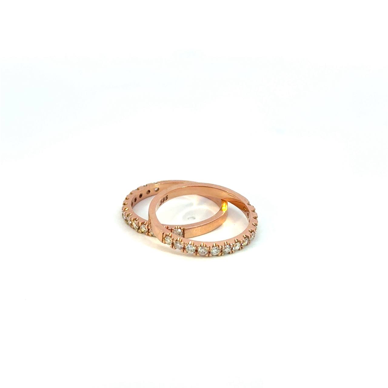 Churumbelas Oro Rosa de 14K con Diamantes Naturales