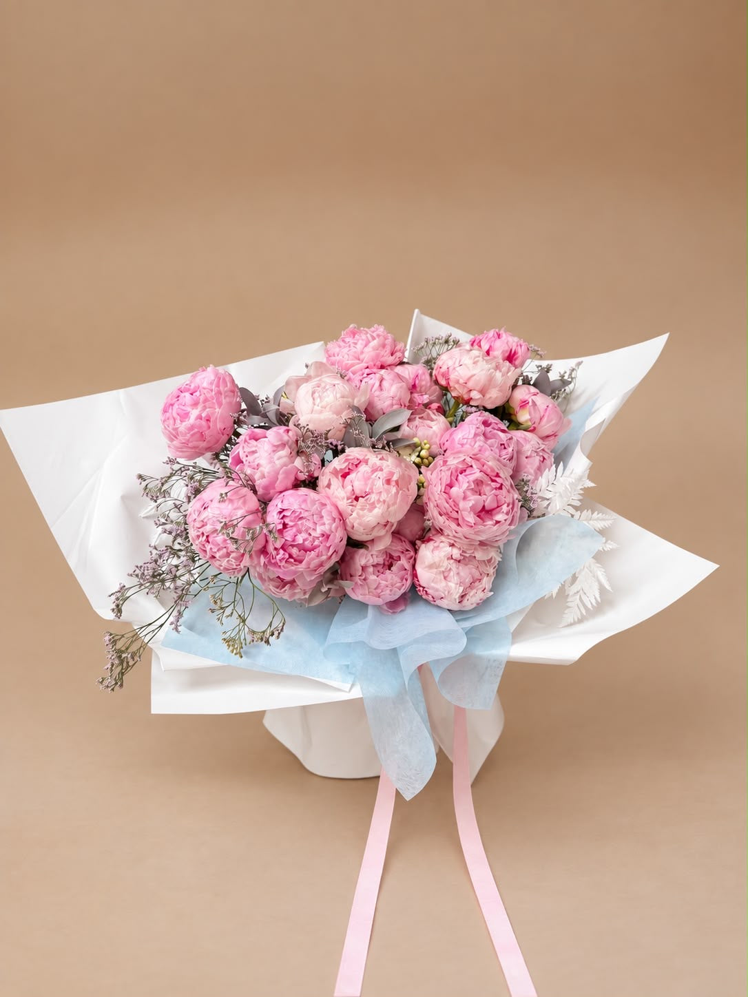 Bouquete de Peonias envoltura estilo coreano