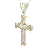 Cruz de Plata Rosa y Cadena Plata