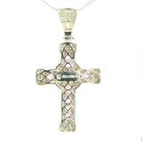 Cruz de Plata Rosa y Cadena Plata