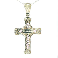 Cruz de Plata Rosa y Cadena Plata