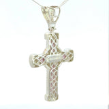 Cruz de Plata Rosa y Cadena Plata