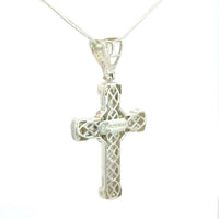 Cruz de Plata Blanca y Cadena Plata