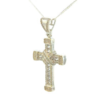 Cruz de Plata Blanca y Cadena Plata