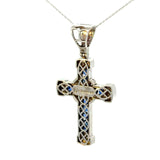 Cruz de Plata Azul y Cadena Plata