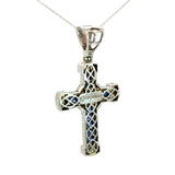 Cruz de Plata Azul y Cadena Plata