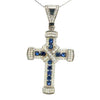 Cruz de Plata Azul y Cadena Plata